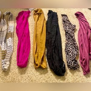 6 round neck infinity scarfs